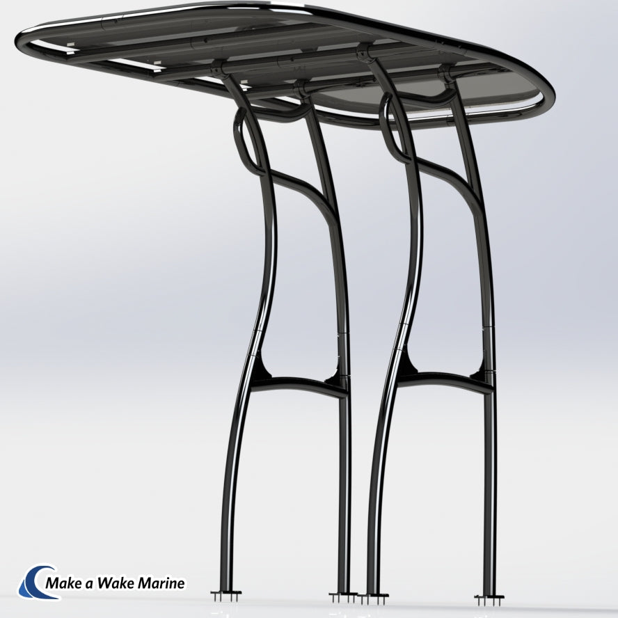 add black powdercoat boat t top