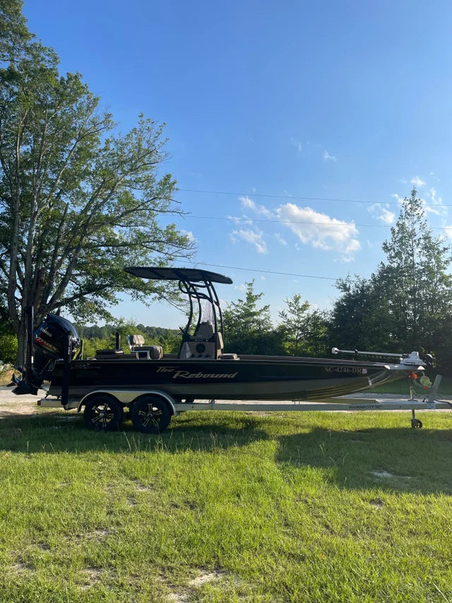 black powdercoat t top excel boat