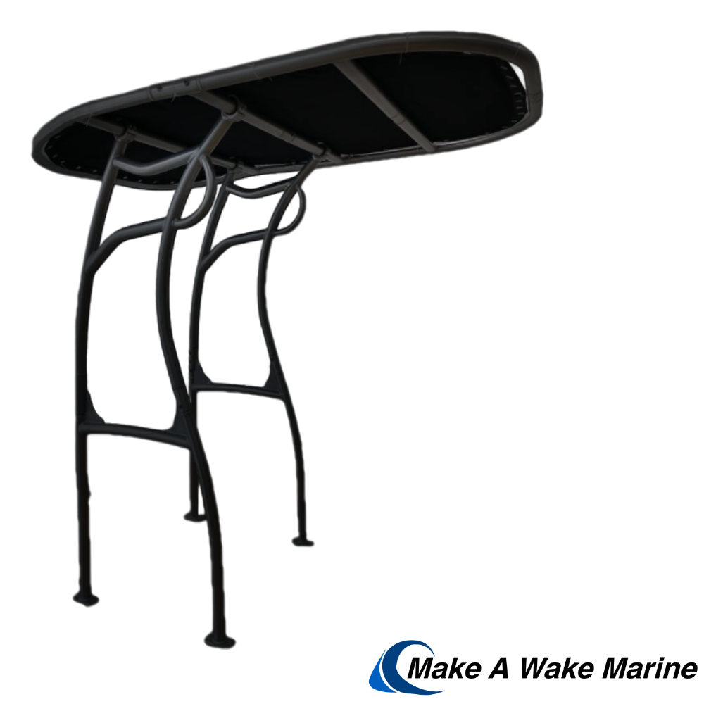 black powdercoated boat ttop