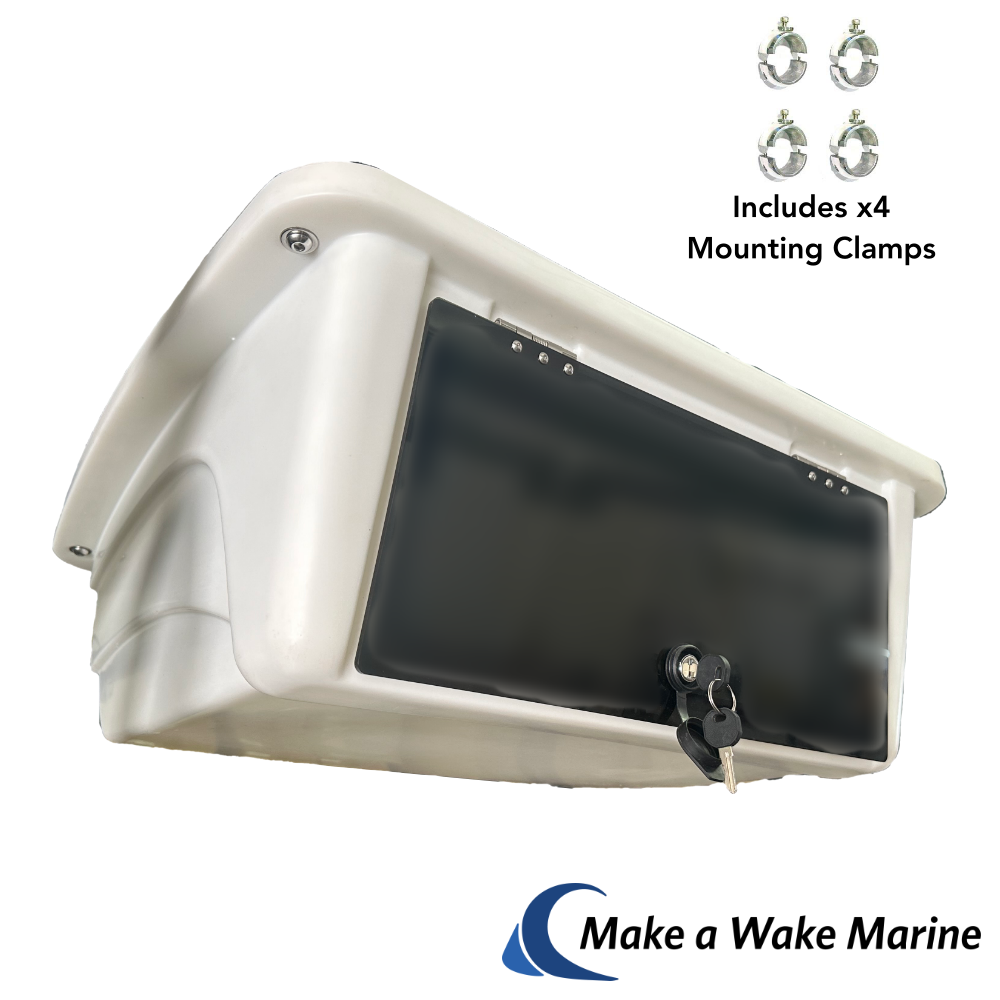 White Electronics Box T-Top – Make A Wake Marine White Electronics Box T-Top – Make A Wake Marine