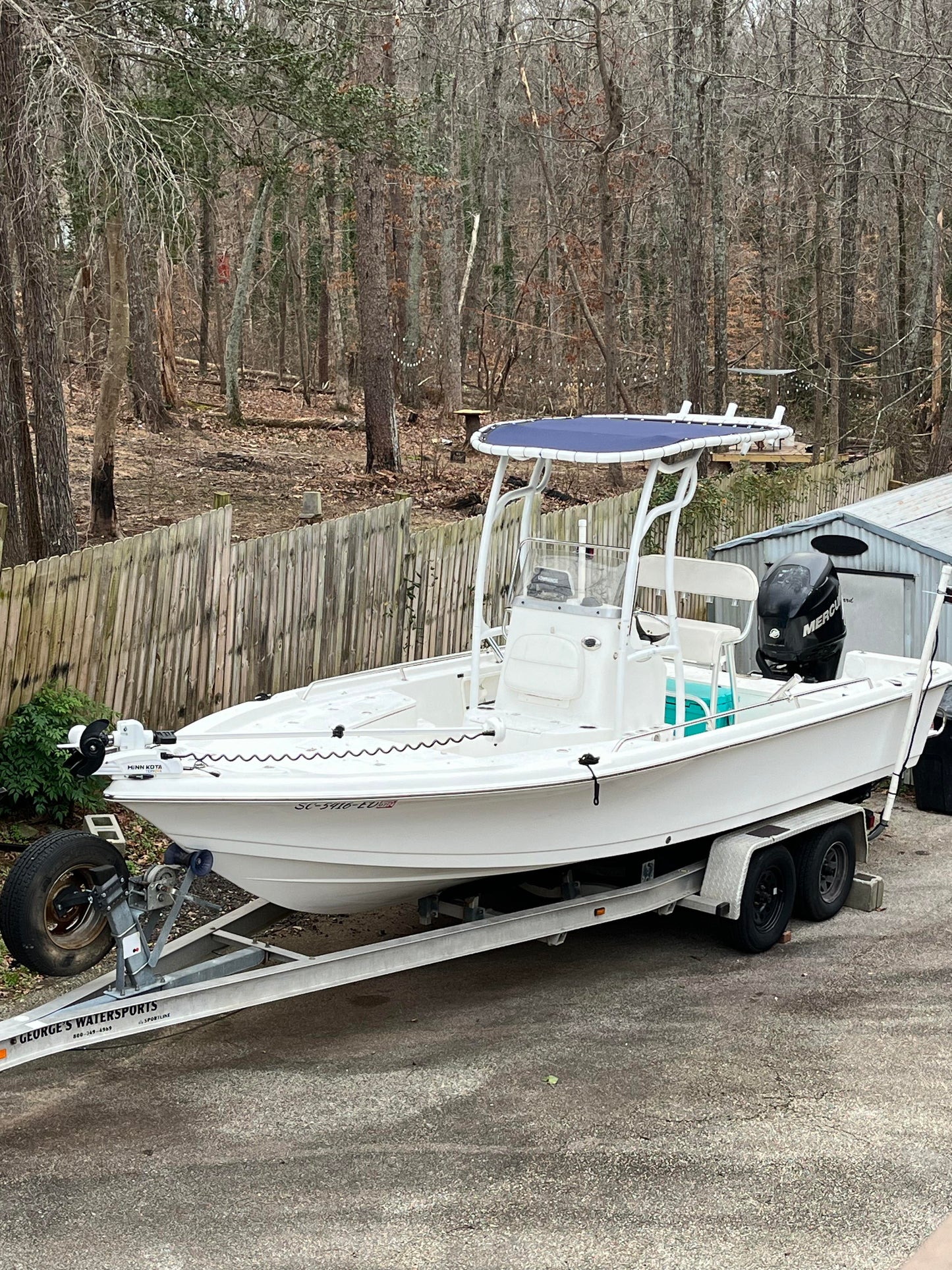boat t top white powder coated navy canopy