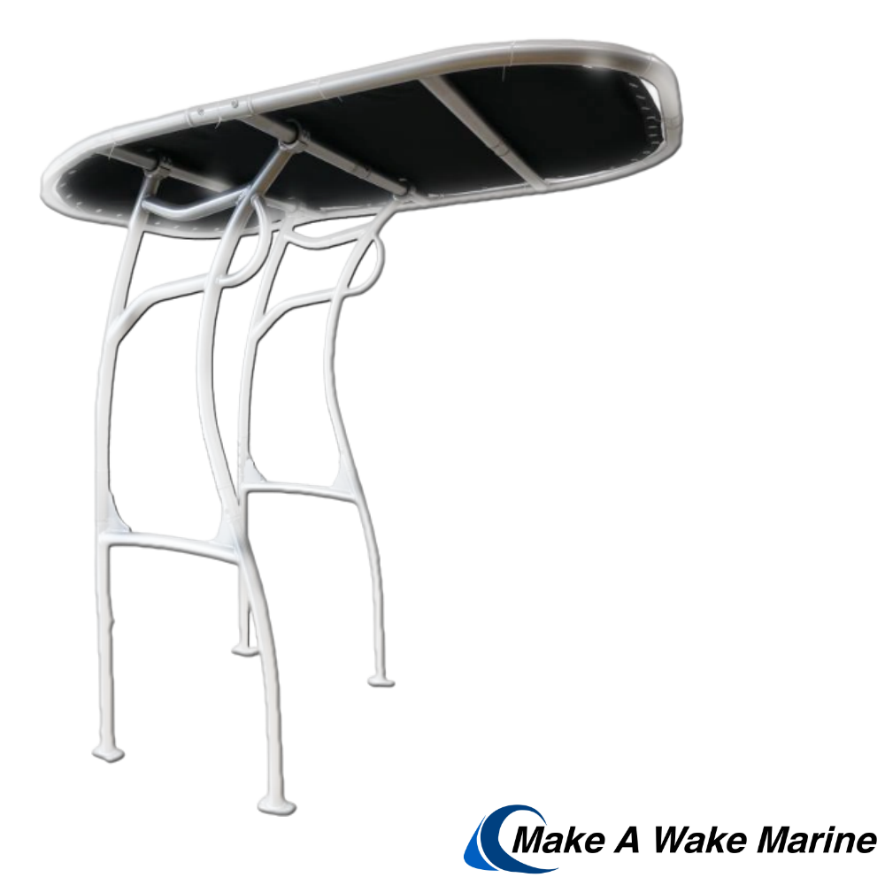 White Powder Coated Pro 600 Heavy Duty T-Top w/ 5 Rod Holder