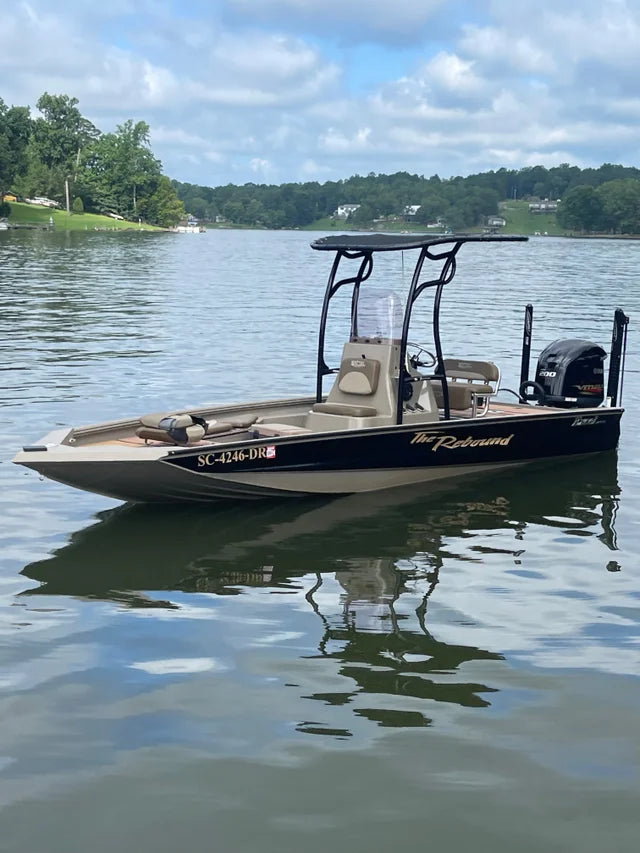 excel 22' boat black t top