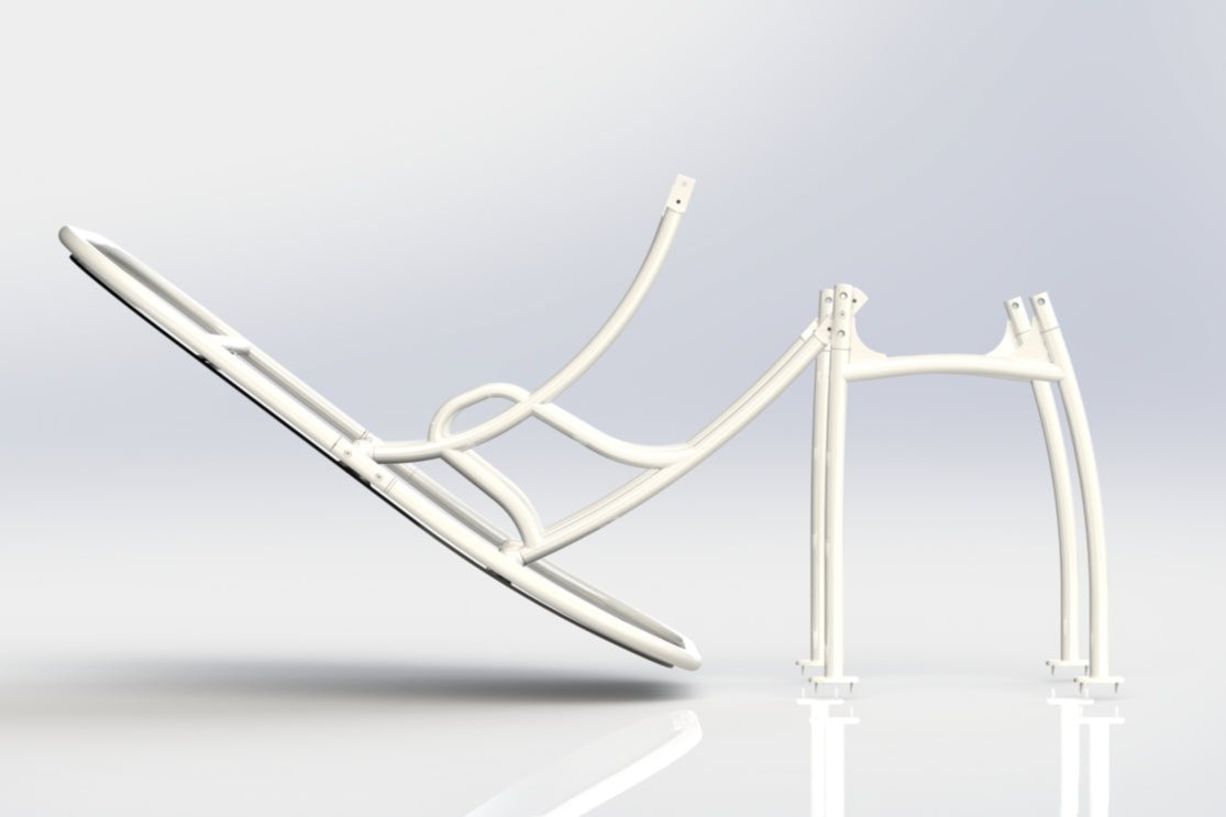 folding boat t top white powder coat