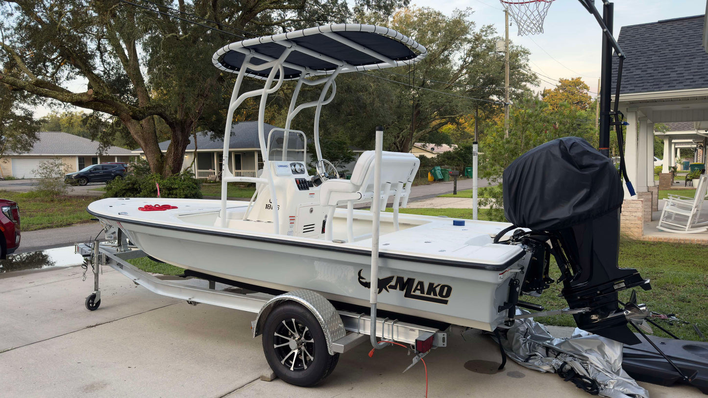 mako 18' lts white boat t top universal