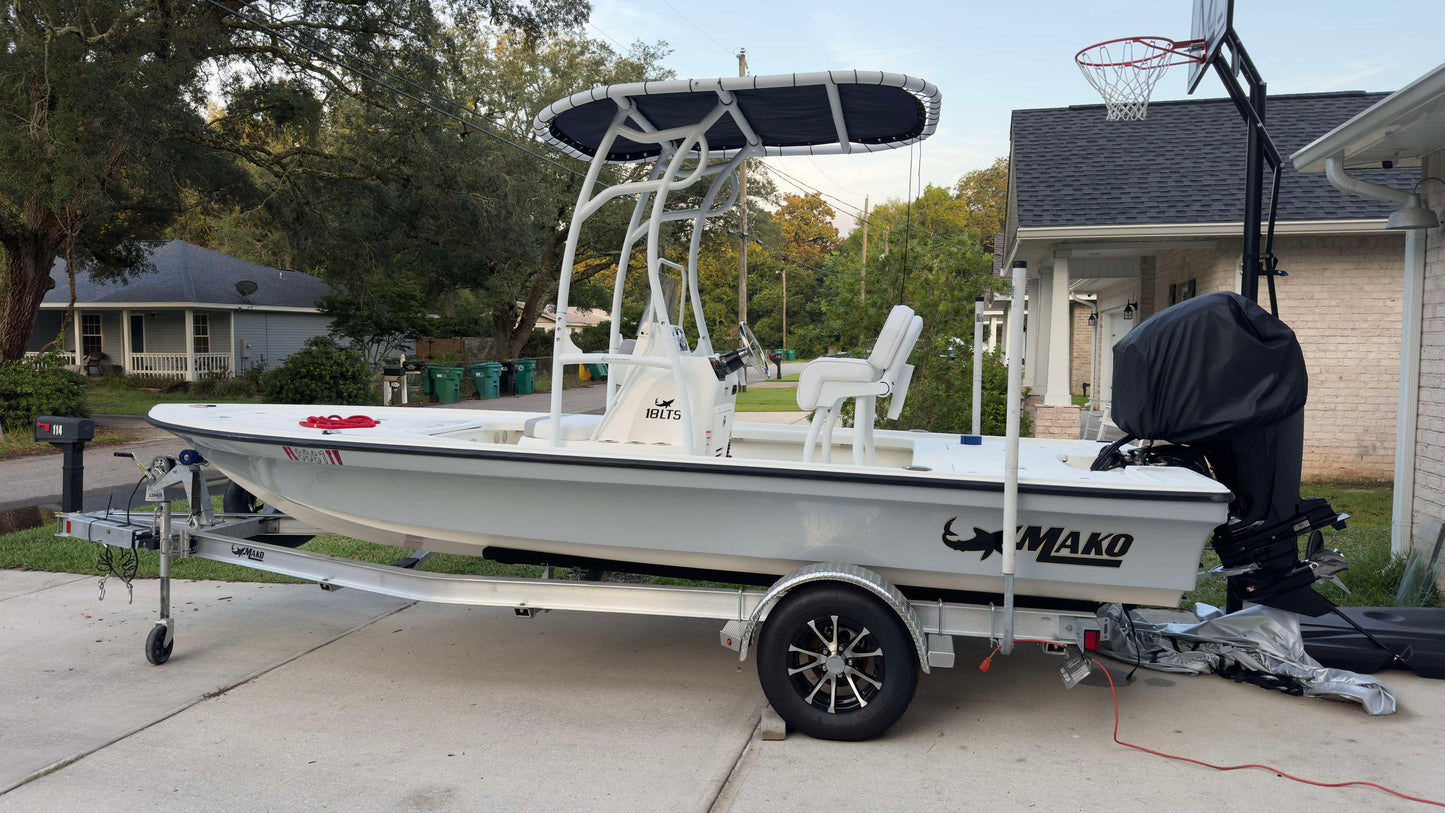 mako boat add t top leaning post