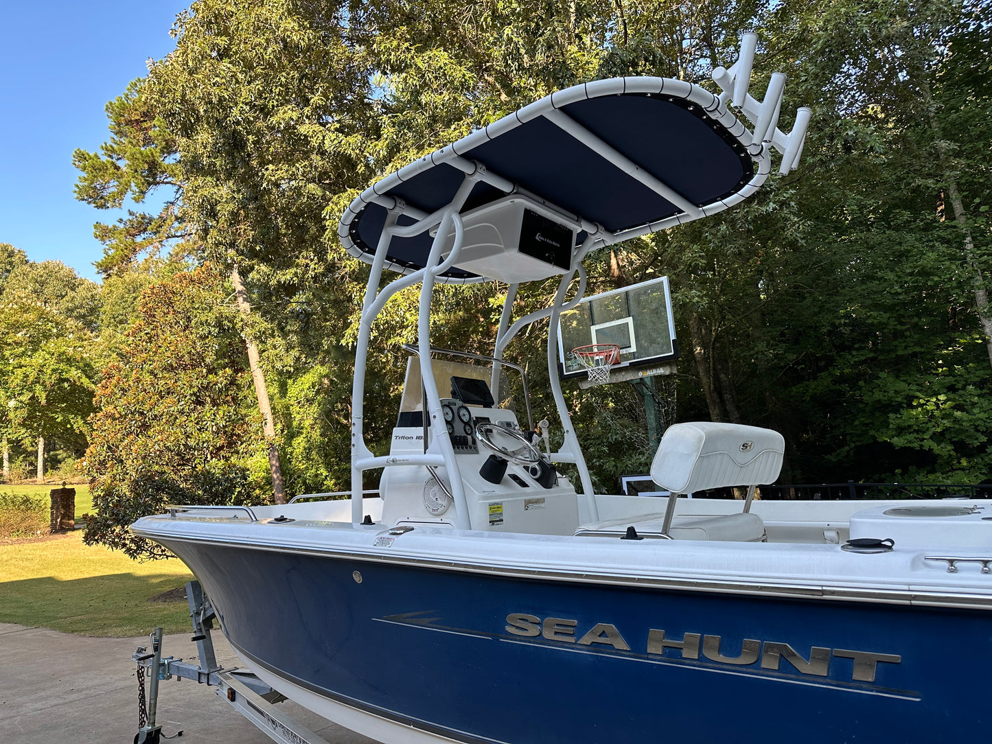 sea hunt boat t top electronics box rod holders