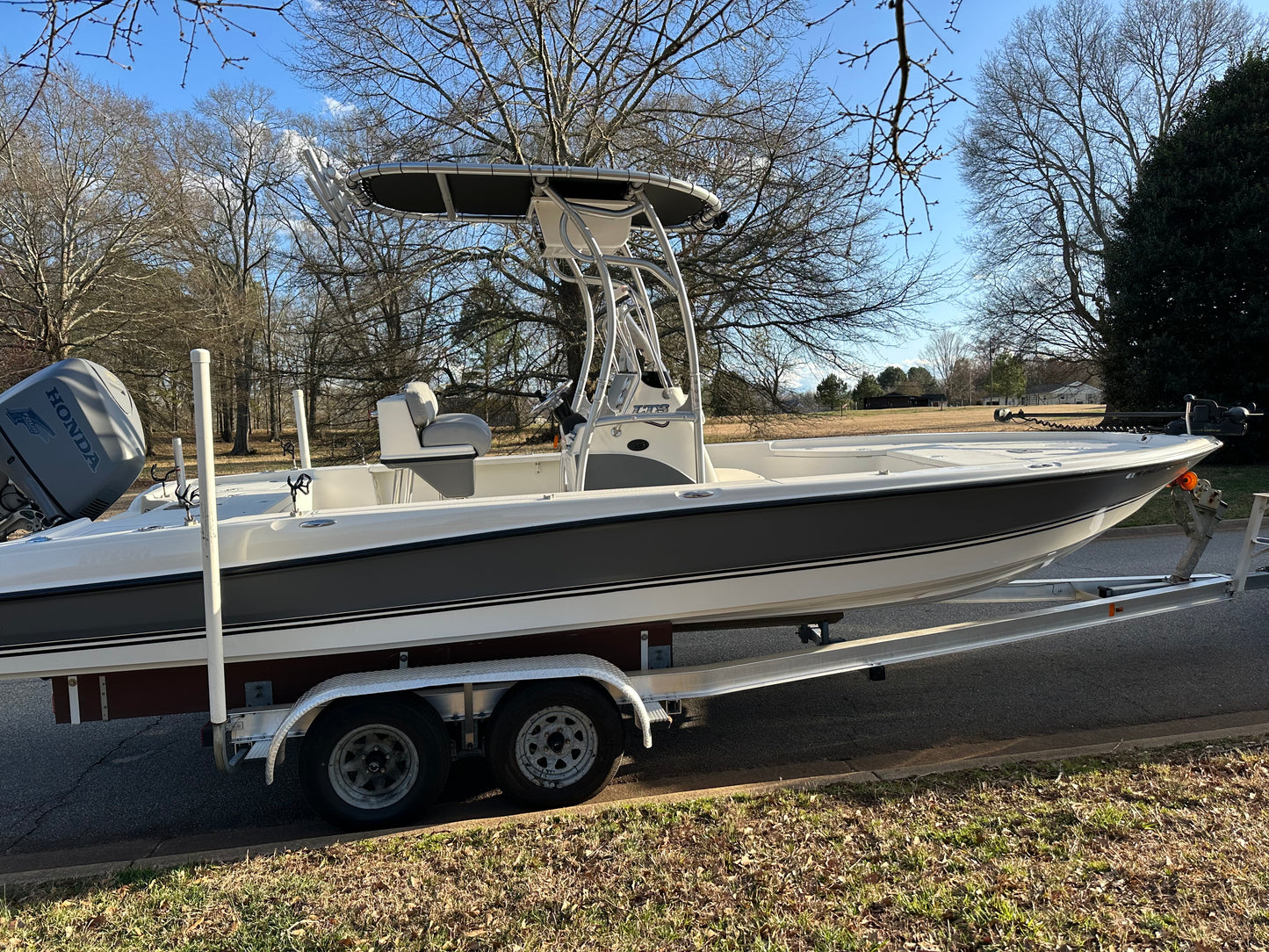 triton bay boat center console t top