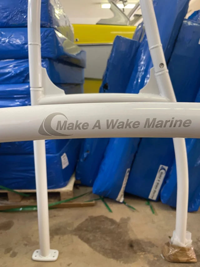 white powdercoated boat t top