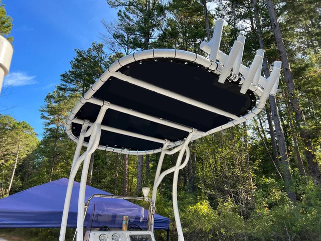white t top with 5 rod holder