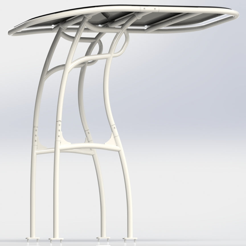 white t top with black canopy
