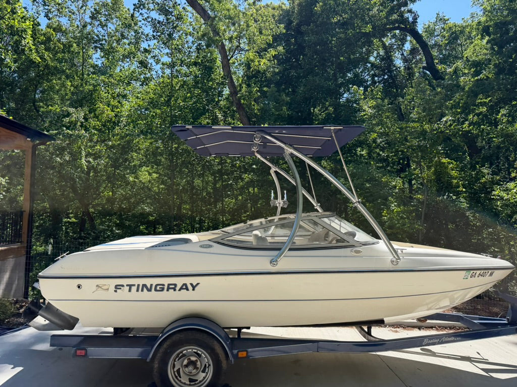 stingray with wake tower and bimini top
