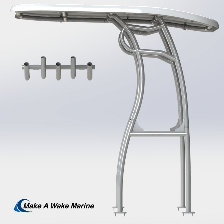 Hard Top Pro 600 Heavy-Duty T-Top w/ 5 Rod Holder