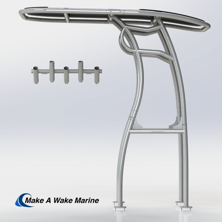 Anodized Aluminum Pro 600 Heavy Duty T-Top w/ 5 Rod Holder