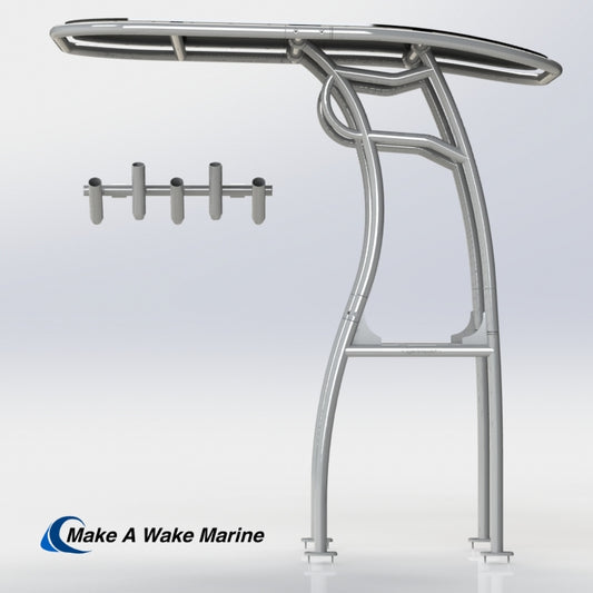 Anodized Aluminum Pro 600 Heavy Duty T-Top w/ 5 Rod Holder