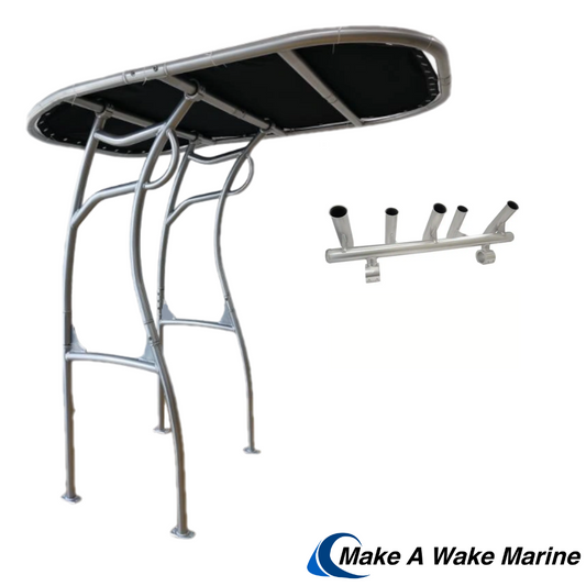 Anodized Aluminum Pro 600 Heavy Duty T-Top w/ 5 Rod Holder