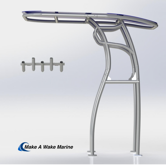 High Side Bar Pro 600 Heavy Duty T-Top w/ 5 Rod Holder
