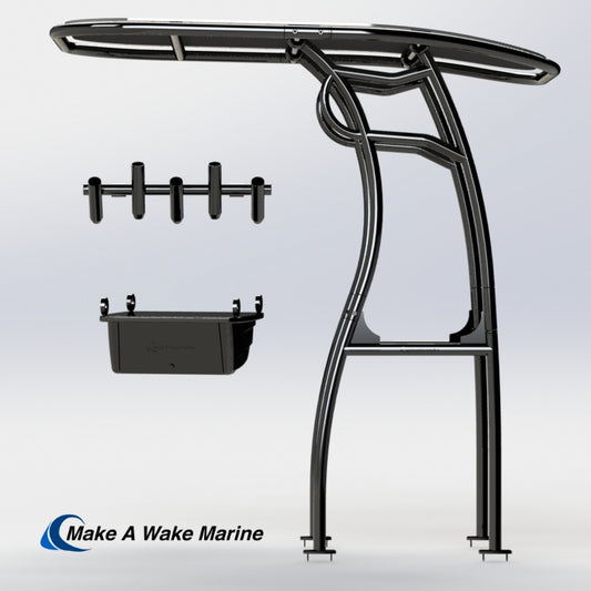 Black Powder Coated Pro 600 Heavy Duty T-Top Package