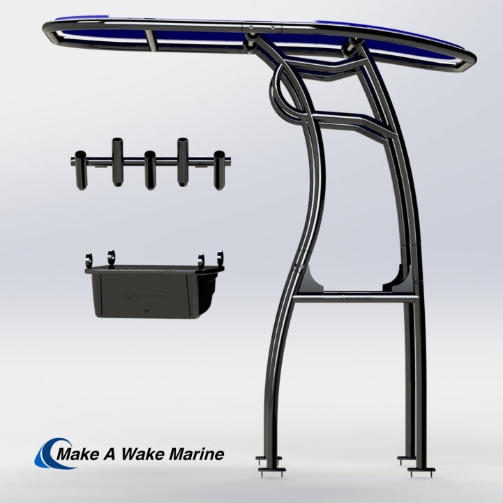 Black Powder Coated Pro 600 Heavy Duty T-Top Package