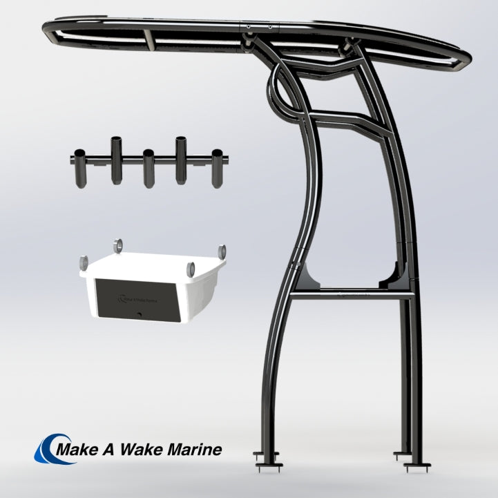Black Powder Coated Pro 600 Heavy Duty T-Top Package