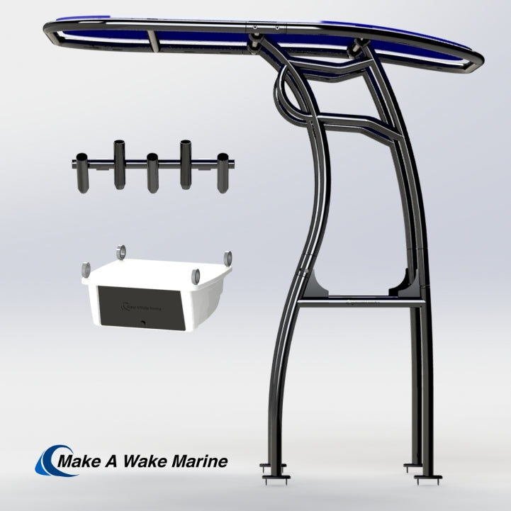 Black Powder Coated Pro 600 Heavy Duty T-Top Package