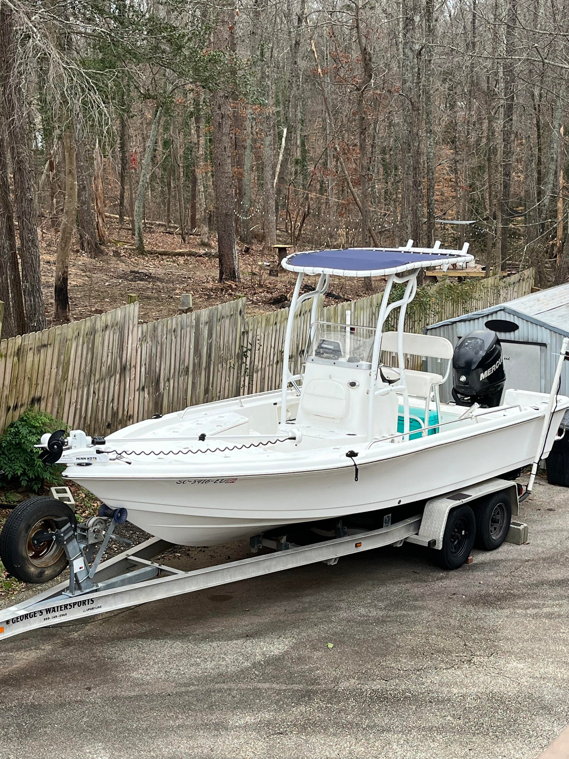boat t top white powder coated navy canopy
