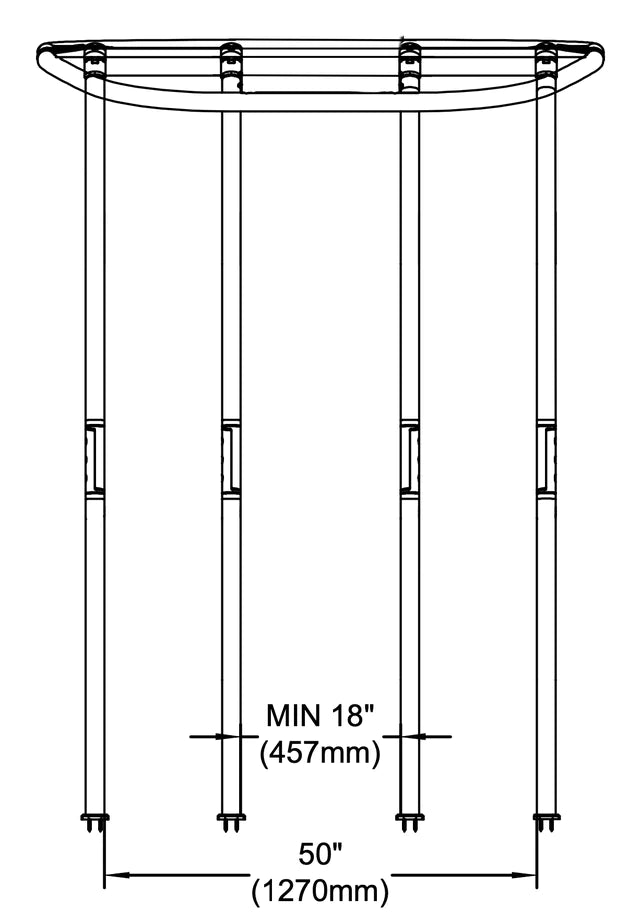 front view assembly boat t top