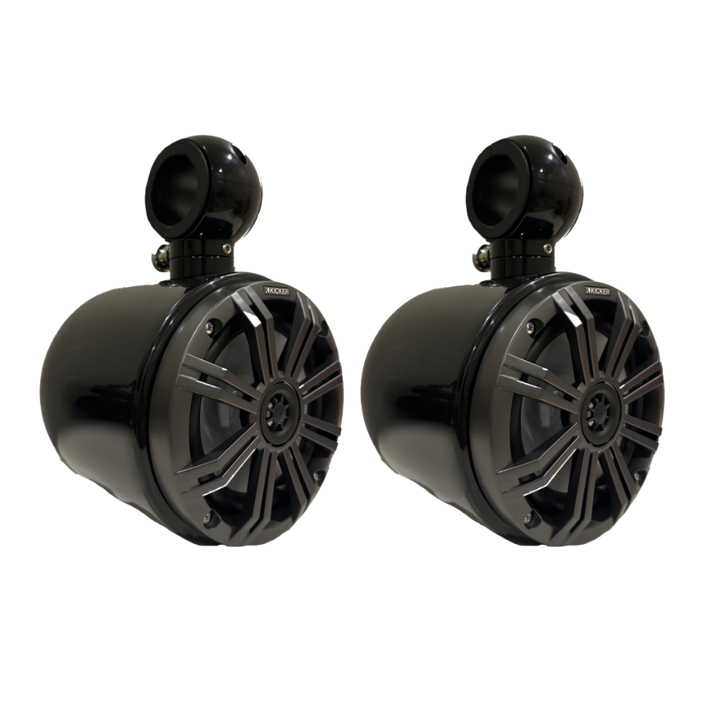 Matching T-Top Kicker Marine Boat Speakers with Swivel Mounts