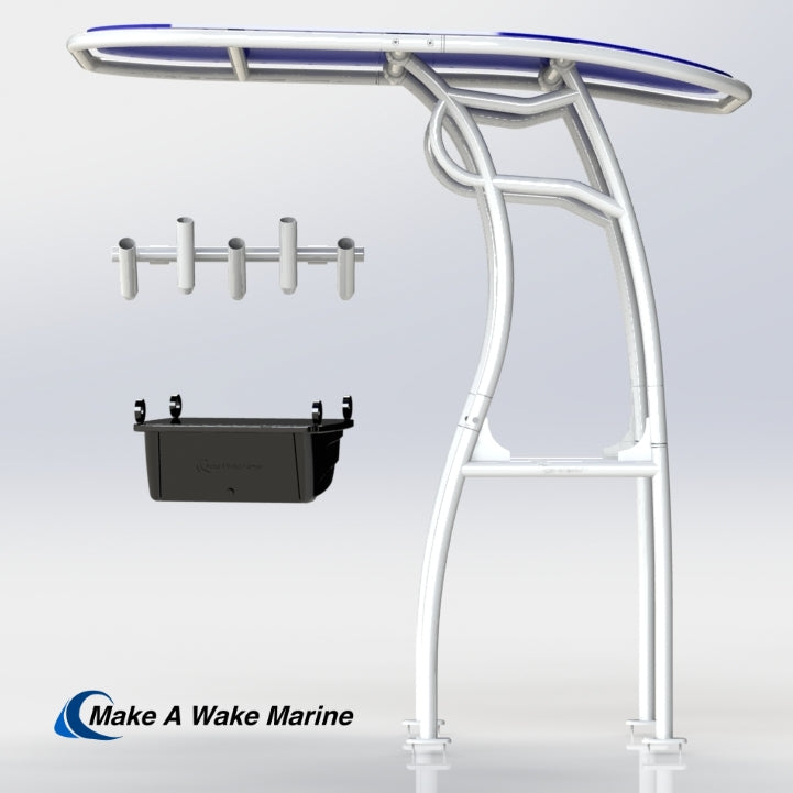 White Powder Coated Pro 600 Heavy Duty T-Top Package