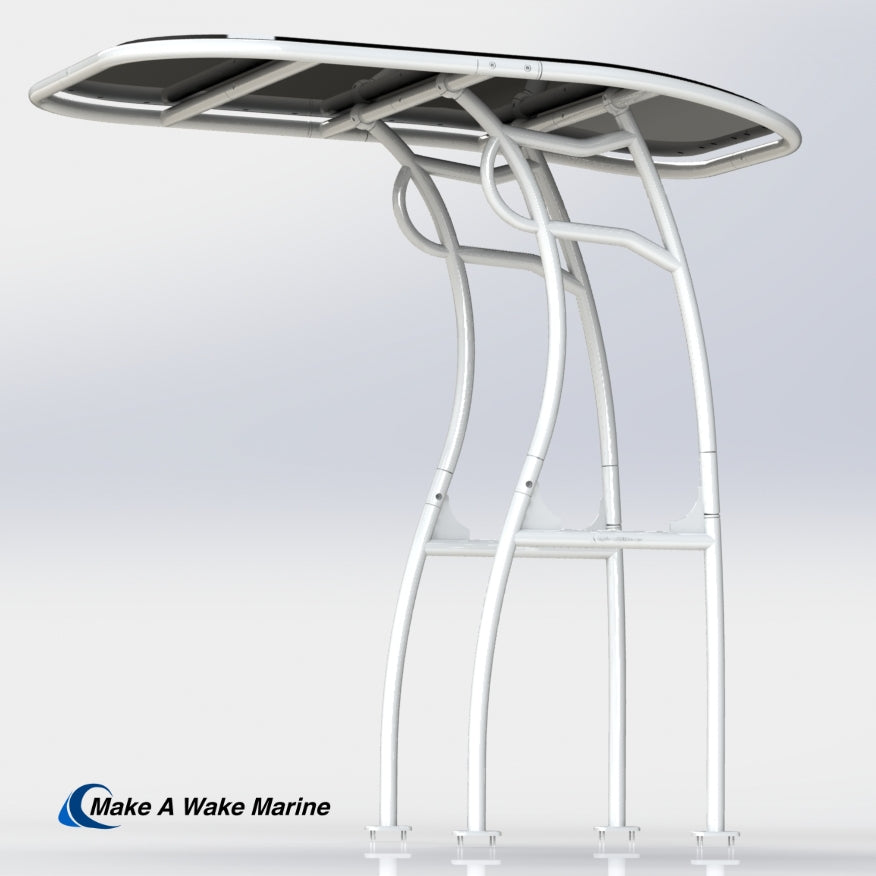 White Powder Coated Pro 600 Heavy Duty T-Top Package
