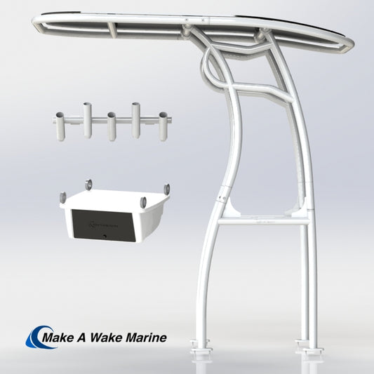 White Powder Coated Pro 600 Heavy Duty T-Top Package